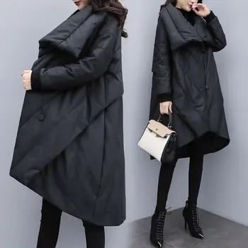 FNOCE žien nadol bundy zimné 2020 nové módne trendy bežné elegantné pevné dlhý rukáv nepravidelný slim ulici prilákať parkas
