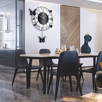štýl nástenné hodiny retro Nordic modernej obývacej izbe drevené hodiny retro póry dreva prívesok kuchyňa dekorácie digitálny led nástenné hodiny