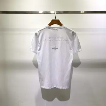 List výšivky Mužov Tričko Hip-Hop Bavlna T-shirt O-krku Letné Japonské Muž Príčinné Tshirts Módne Reflexné