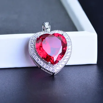 BIJOX PRÍBEH 925 sterling silver náhrdelník so srdcom tvar ruby zirkón prívesok jemné šperky pre ženy výročie svadby strany
