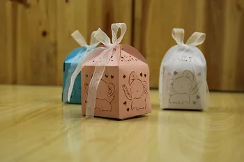 50pcs cartoon slon suvenírov baby sprcha narodeninovej party dekorácie, party dodávky candy box čokoláda box darčeky pre hostí