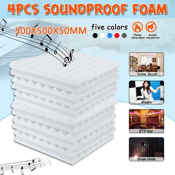 4Pcs 50x50x5CM Akustické Panely na Zníženie Hluku Absorpcie Dlaždice Zvuková Izolácia KTV Studio Izba zvukovú izoláciu Peny
