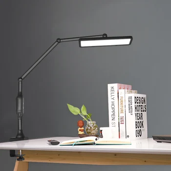 Dlhé Rameno Klip-na Čítanie Nastaviteľný Jas Diaľkové Ovládanie Dotykové Stmievače LED stolná Lampa Na Čítanie Izba Business Úrad Práce