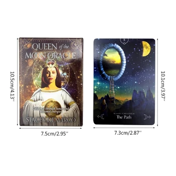 Kráľovná Mesiac Oracle Karty anglické Strany Dosková Hra 44 Kariet Tarot Paluba Q1FF