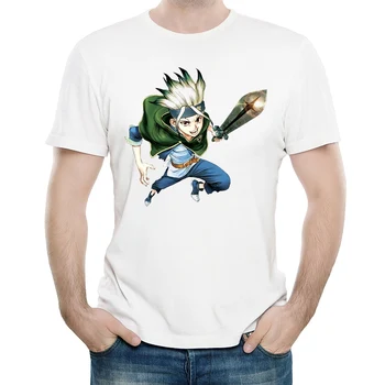Dr. KAMEŇ T-shirt Módne Pánske Cartoon Krátky Rukáv Dr. KAMEŇ Logo T shirt Top Tees tričko Unisex Anime Šaty Dropshipping