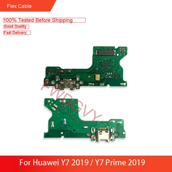 Náhradná Pre Huawei Y7 2019 / Y7 Prime 2019 USB Nabíjací Dock Pripojiť Plnenie Flex Kábel Opravy Náhradných Dielov, Test QC