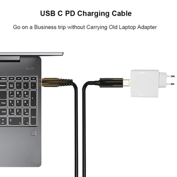 USB Typu C PD Nabíjací Kábel do 3,0 X 1.1 mm Samec Konektor Converter pre Asus Samsung Acer 19V Notebooku Napájací Adaptér Konektor Kábel