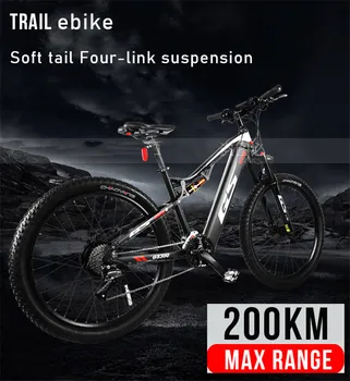27.5 palcový TR KLINCE 500W motor elektrický soft-chvost horský bicykel Predné, zadné dvojité tlmenie 48V17AH skryté lítiové batérie, Chodník emtb