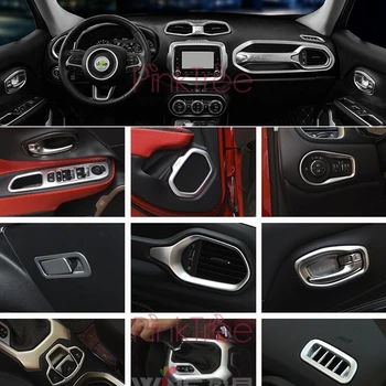 Pre Jeep Renegade 2016 2017 Interiéru Tvarovanie Výbava Kryt Chrome Dekoratívne Výbava 3D Nálepka Auto Styling Príslušenstvo