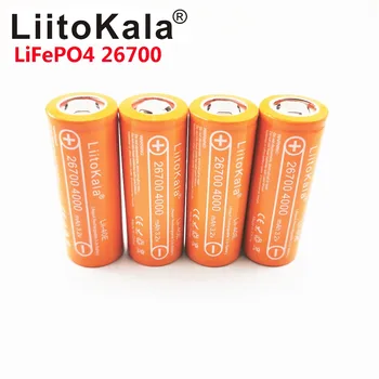 LiitoKala Lii-40E 3.2 V 26700 4000mAh lifepo4 nabíjateľná batéria 10A miera vypúšťania Listy náhradné batérie Namiesto 26650