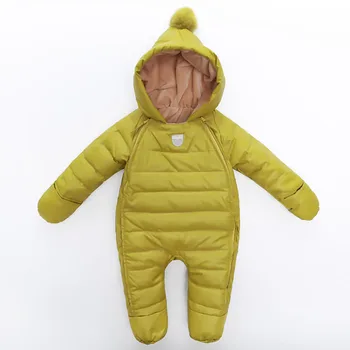 0-2 rokov dieťa zime dole jumpsuit Nadol stúpanie oblečenie s spp snehové Vločky prúžok spojov