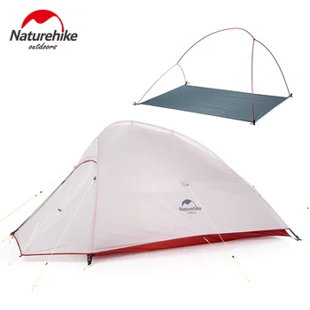 Naturehike 2019 Nové Inovované CloudUp 2 Ultralight Stan voľne Stojaca 20D Textílie Camping Stany Pre 2 Osoby S Mat Zadarmo