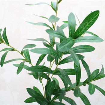 105 cm 10 vidličky Umelý Kvet Leaf Green Olive Pobočiek Simulácia Ovocie Umelých Rastlín, Listy Vôňou Domova Svadobná Výzdoba