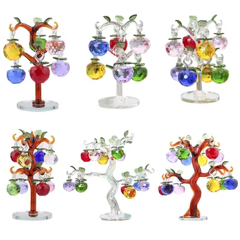Vianočné Crystal Apple Tree Jablká Remesiel Domov Decororation Figúrky Nový Rok Darčeky, Suveníry, Ozdoby, Výzdoba
