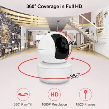 1080P HD Tuya Wifi, Kamera, Bezdrôtové Diaľkové Ovládanie IP Kamery, IR Nočné Videnie Baby Monitor, Kompatibilný so Alexa Domovská stránka Google