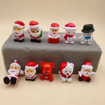10pcs/set Mini Vianočný Model Dekorácie Obrázok Hračky Santa Claus Snehuliak DIY Plavidlá Malé Ozdoby