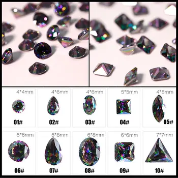 20pcs/veľa Super Lesklé Čierne Jasné, AB Zirkón Kamienky Na Nechty Kamienkami 3D Nail Art, Ozdoby DIY Crystal Príslušenstvo Šperky