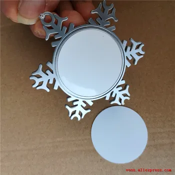 Sublimačná snowflake prázdne vianočné prívesok ozdoby s lanom hot transfer tlač diy spotrebný materiál 100pieces/veľa