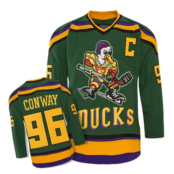 COLDOUTDOOR doprava zadarmo Zelená kačice hokejový dres pre prax kvalitné lacné #99 BANKY #96 CONWAY alebo prázdne