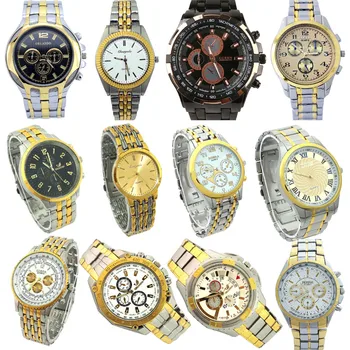 10PCS/Veľa, Wholesales Cena Zmiešané Väčšinu Mužov Módne Hodinky z Nerezovej Ocele, Quartz Zliatiny Kapela Business Luxusné náramkové hodinky NGT1