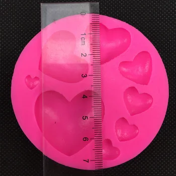 V tvare srdca 3D Zadnej strane cukru liatie silikónové formy na ílu polyméru formy čokoládový dort dekorácie nástrojov FT-0392