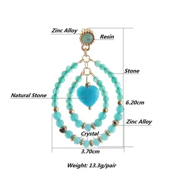 Oorbellen Multicolor Drop Náušnice Pre Ženy Módne Náušnice Crystal Kameň Kvalitné Náušnice Šperky Darček Veľkoobchod