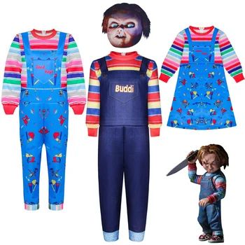 Nový detí role-playing role-playing Chucky kostým ghost dieťa späť do duše bábika celý set Halloween role-playing kostýmy