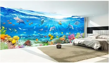 3D maľby, tapety vlastné foto tapety Obrovský podmorského sveta pod vodou krajinomaľbou obývacia izba papier pozadí steny