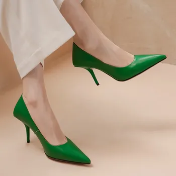 FEDONAS Nové Elegantné Shllow Fashion Party, Svadba Bežné Ženy Originálne Kožené Topánky Ukázal Prst Vysoké Podpätky 2020 Topánky Žena