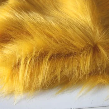 Zlatožlté Pevné Shaggy Umelú Kožušinu Textílie (dlhé Hromadu kožušiny) Cosplay Kostýmy 36