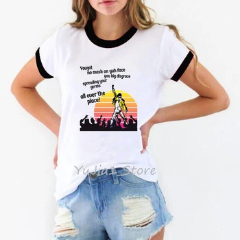 Vtipné Freddie Mercury, t košele Femme Ullzang tričko Ženy Ženy t-shirt Kráľovná Kapela Estetické oblečenie Letné Bežné lady Obrázok