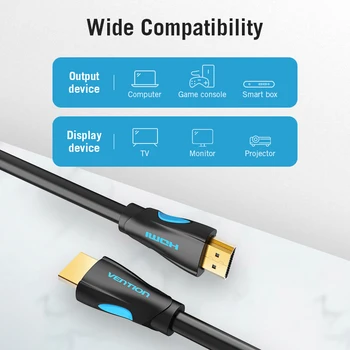 Vencie HDMI Kábel HDMI-HDMI 2.0 HDR 4K 60Hz pre Splitter Extender Adaptér Nintend Prepínač PS4 Xiao TV 5m 10m Kábel HDMI 15m