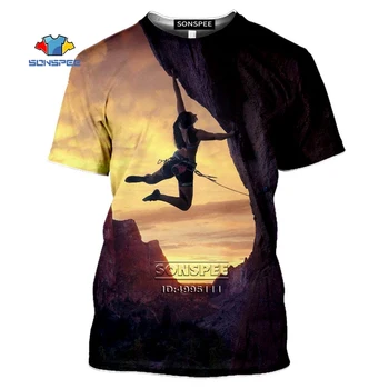 SONSPEE Horolezectvo Horolezec 3D Tlač pánske T-Shirt Žien T shirt Mužov Letné Tričko Harajuku Bežné Hip Hop Tričká Nadrozmerná