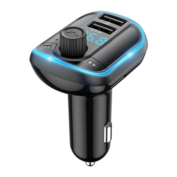 Auto FM Vysielač Bezdrôtového pripojenia Bluetooth, mp3 prehrávač, Stereo, Dual USB, U Diskov TF Karty, Čítačka, MP3 Prehrávač Audio modrá Flash auto nabíjačka