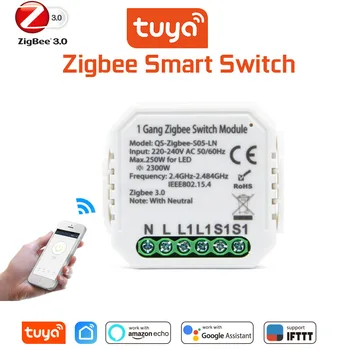 Tuya ZigBee 3.0 Smart Light Switch Modul Pracovať s Alexa Domovská stránka Google Hlasové Ovládanie Inteligentného Života/Tuya Bezdrôtové Diaľkové Ovládanie
