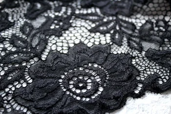 10yards/množstvo 15 cm Biela Čierna Kvet Elastickej Čipky Textílie Svadba Nevesta Šaty, Šitie Odevu Príslušenstvo francúzsky stretch čipky výbava