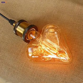 IWHD Srdce Ampoule Edison žiarivka Žiarovka 40W E27 220V Priemyselné Dekor Lampara Vintage Lampa Lampada Retro Lampa Ampul ST64 T30
