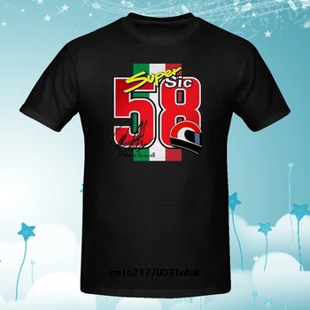 Muži tričko Marco Simoncelli Super Sic 58 Black funny t-shirt novinka tričko ženy