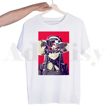 Nula DVA Miláčik V Franxx Anime 02 Harajuku Krátke rukávy T-shirt Men Print T shirt Mužov Topy, Tričká pánske T-shirt