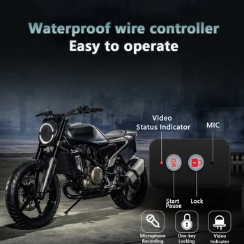 Motocykel Kamera, videorekordér DashCam DVR Dash Cam 32 GB, Duálny Objektív 720P+480P HD Nepremokavé Nočné Videnie Predná parkovacia Kamera