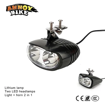 38-60v LED Svetlomety Lítium-Lampa S Horn 2 v 1 zapnite Bicyklov na Elektrický pohon Svetlomety Univerzálny Super Svetlé Svetlomety