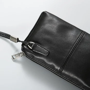 AETOO Kožený dlhý zips, peňaženky, kabelky chytiť taška kožené ležérne pánske kožené vrece retro ruky tašku