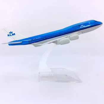 16 CM Diecast Lietadlá 1:400 Boeing B747-400 model Dutch Airlines, KLM so stojanom zliatiny lietadlo zberateľskú Rovine displej hračka Darček