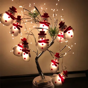 1.65 M Vianočné Snehuliak LED Svetlo String Vianočný Strom Garland Visí Ozdoby Vianočné Dovolenku Stranou Domov Nový Rok Dekorácie