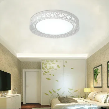 Moderné LED stropné svietidlá pre Spálne, obývacia izba Železa svietidlo Domov dekoratívne Black/White Kolo Vtáčie Hniezdo Stropné Lampy