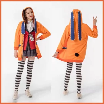 KakeguruiYomo duki Runa Cosplay kostým gambler celý kabát tričko sukne pančuchy parochňu bunda s kapucňou Halloween kostým JK jednotné