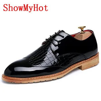 ShowMyHot Novej pánskej jazdy šaty, obuv PU kožené British business pánskej módy zapatos mujur platformu fáze svadobné topánky