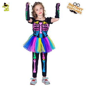 Dieťa Unisex Strašidelné Lebky Kostra Halloween Kostým Deti Teroru Fancy Dress Up Zombie, Ghost Oblečenie Deti Cosplay Party Vyhovuje