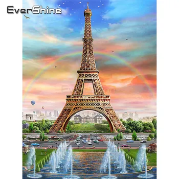 EverShine 5D Diamond Maľovanie Eiffelova Veža Obraz Kamienkami Diamond Výšivky Plný Dsiplay Ručne vyrábané Dekorácie Domov