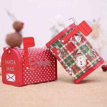 Vianočné Cukrovinky Box Darčeka Santa Claus Vytlačené Tin Box Schránky Ozdoby Železa Úložný Box Organizátor Pre Domáce Festival Dekor